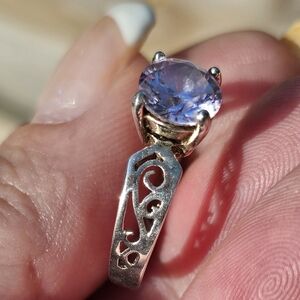 VTG Sterling Purple Solitaire Ring